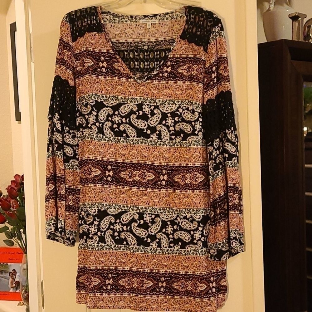 Rose and black blouse